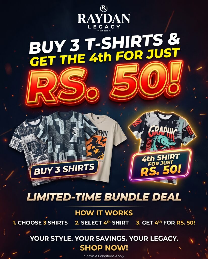BUY 3 SHIRTS & GET THE 4TH FOR JUST RS. 50!
